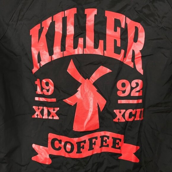 Dutch Bros Coach Jacket Mens Size XS Black Killer Coffee Lined Windbreaker - Picture 5 of 7